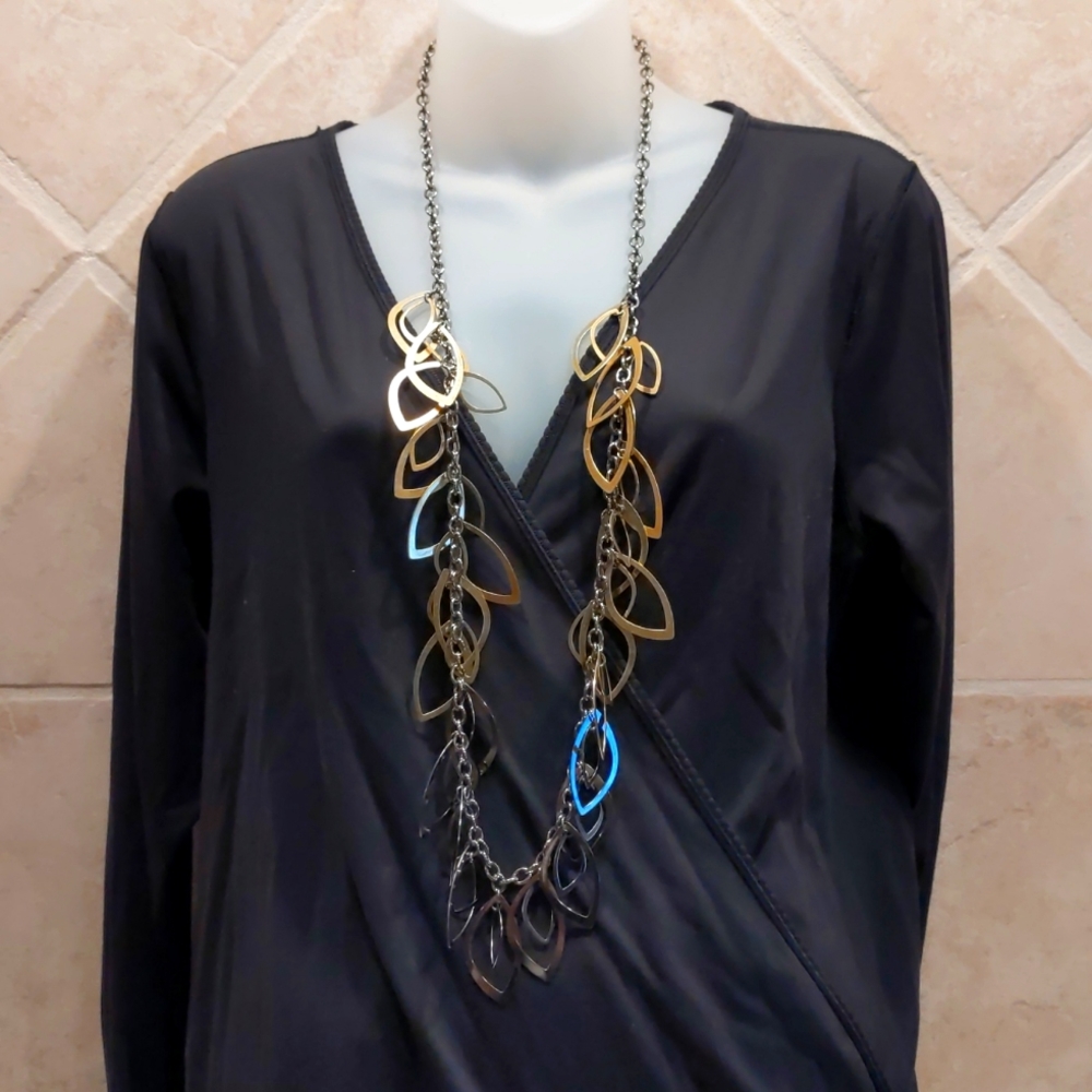 4 for $20 Fashion Jewelry Statement Necklace Metal Links Over 36" Multicolor